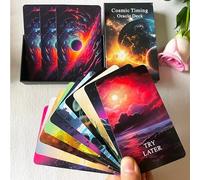 Jrskvaro Baraja de cartas de oráculo de tiempo, cartas de oráculo de tiempo cósmico, mazo de oráculo de tiempo divino para ayudarte a predecir marcos de tiempo.