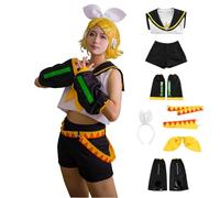 jrswai Disfraz de cosplay de animé marinero, uniforme de fiesta de Halloween, conjunto completo, multicolor/fantasía (Rin), S