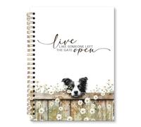 JRTW Like Someone Left the Gate Open Border Collie Notebook, Farmhouse Border Collie Gifts Notebooks for School Work College, Farm Cottagecore Animal A5 Spiral Notebook Journal for Women