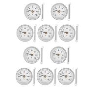 Jrudjsnhhty 10 Piezas 63Mm TuberíA Clip-On Dial TermóMetro Temperatura Placa Redonda Medidor con Resorte, Rango 0-120℃, Caja de Aluminio