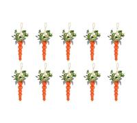 Jrudjsnhhty 10 Piezas Adorno Colgante de Zanahoria de Pascua de Madera DIY Guirnalda Colgantes Cuentas Feliz Fiesta de Pascua Suministros de DecoracióN de Mesa para el Hogar