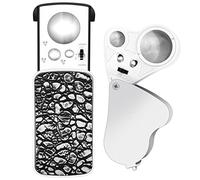 Jrudjsnhhty 2 Piezas de Lupa de Joyero 30X 60X 90X Lupa de Ojo de Joyero Lupa de Joyas Lupa de Lupa Luz LED Brillante