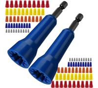 Jrudjsnhhty 2 Tornillos Giratorios de Alambre, Conector Hembra de Cable Giratorio, Controlador de Conector de Cable con Mandril de 1/4 Pulgadas con Tapas de Alambre de 100 Piezas