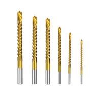 Jrudjsnhhty 6 Unids/Set Broca Recubierta de Titanio Broca de Dentada en Espiral Broca Compuesta Broca Helicoidal