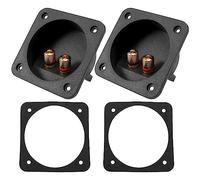 Jrudjsnhhty DIY EstÉReo Tornillo Conectores De Copa Conectores De Subwoofer Enchufe De 2 VÍAs Caja De Bornes De ConexiÓN Terminal, 2 Pcs Negro