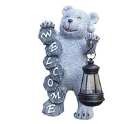 Jrudjsnhhty Estatua de Oso de Jardín con Luz LED Solar, Letrero de, Decoración para el Suelo del Patio del Jardín