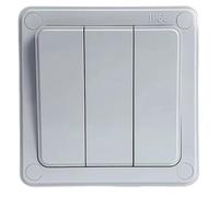 Jrudjsnhhty Interruptor de Luz de Pared Exterior de 2 Vías, Resistente Al Agua IP66, con Pulsador de 3 Posiciones, 16 A, A Prueba de Polvo, para Casa y Jardín.
