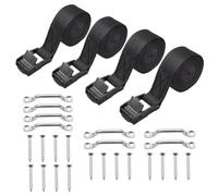 Jrudjsnhhty Kit de Correa de Amarre para BateríA de 1 Pulgada X 4 Pies con Hebilla de Leva de Acero Inoxidable, Soporte y Tornillos para Barcos, CinturóN de Equipaje, AutomóViles