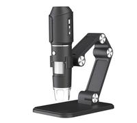 Jrudjsnhhty Microscopio Inalámbrico, Microscopio de Mano Digital USB WiFi, Aumento Inalámbrico de 50 A 1600x 8 LED con Soporte de Metal