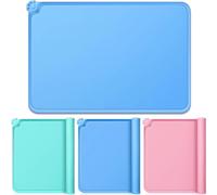 Jrudjsnhhty Paquete de 3 Tapetes de Silicona para Manualidades, Resina, LáMinas de Silicona Antideslizantes, Tapetes de Pintura de Silicona con Lados Elevados, Cubierta de Escritorio