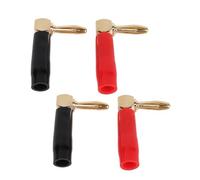 Jrudjsnhhty [Paquete De 4] Enchufe De Platano De Tipo De Tornillo De 90 Grados/De Angulo Recto De Cobre Hi-End [Platano De L]