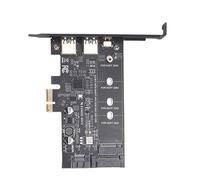 Jrudjsnhhty Tarjeta Pci-E a USB 3.0 Pci Express Incluye 1 Puerto USB C y 2 Puertos USB A, Tarjeta Adaptadora M.2 Nvme a Pcie 3.0 con Soporte