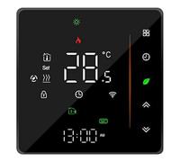 Jrudjsnhhty Termostato Inteligente WiFi Controlador de Temperatura Programable Semanal Admite Control TáCtil-3A Negro