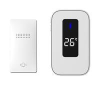 Jrudjsnhhty Timbre InaláMbrico una Prueba de Agua, Autoalimentado, Juego de Timbre de 38 Canciones, Timbre para el Hogar y Exterior con Pantalla de Temperatura, (UE)