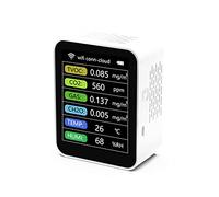 Jrudjsnhhty Tuya Smart WiFi CO2 Detector Sensor Monitor de Calidad del Aire TVOC CO2 Gas CH2O Temperatura Humedad Medidor Detector,