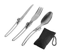 Jrudjsnhhty Utensilios de Cocina Mochila Spork Tenedor Cuchillo Plegable de Acero Inoxidable Utensilio Cuchara Juego Combo Picnic Camp Cubiertos Vajilla Cubiertos