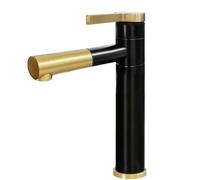 JRUIA Grifo De Cocina Negro Y Dorado, Grifo De Baño Giratorio De 360°, Suministro De Agua Fría Y Caliente, Grifo De Lavabo Moderno, Montaje De Un Solo Orificio De Acero Inoxidable,D