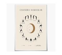 JRXFXEKW Boho Moon Yoga Wall-Art: Celestial Themed with Namaste and Yoga Poses for Spiritual Room Decor, Bohemian Style Canvas Print(Unframed,12x18inch(30x45cm))