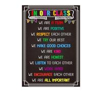 JRXFXEKW Class Rules Motivational Poster Laminated for Classroom Management Elementary Middle School Decor(Unframed,16x24inch(40x60cm))