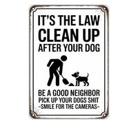 JRXFXEKW Curb Your Dog Clean Up After Him Metal Sign Vintage Pet Rule Wall-Art for Sidewalk Street Neighborhood Dog Park Tin Plaque 8 X 12 inch