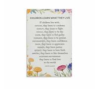 JRXFXEKW Inspirational Parenting Poem Poster - Learn What They Live Quote, Canvas Print for Nursery or Playroom(Unframed,16x24inch(40x60cm))