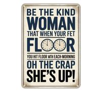 JRXFXEKW Inspirational Woman Metal Sign Be Kind Anyway Sassy Girl Attitude Rustic Tin Plate for Farmhouse Dining Room Patio Yard 8 X 12 inch