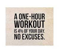 JRXFXEKW One Hour = 4% of Your Day - Motivational Gym Wall Art for Home Gym, Workout & Weight Room(Unframed,16x24inch(40x60cm))