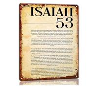 JRXFXEKW Rustic Metal Sign Isaiah 53 of Thorns Easter Wall Decor Inspirational Scripture Tin Plaque for Home Office Prayer Corner 8 X 12 inch