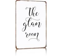 JRXFXEKW The Glam Room Metal Sign Vintage Glamour Wall Decor for Bedroom Vanity Dressing Area 8 X 12 in