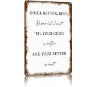 JRXFXEKW Vintage Motivational Metal Sign Strive For Excellence Quote Text Art Home Wall Decor Aluminum Plaque (8 X 12 in)