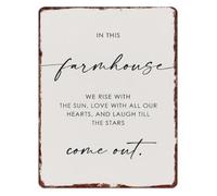 JRXFXEKW We Rise With The Sun Love With All Our Hearts Laugh Till The Stars Come Out Farmhouse Country Metal Sign 8 X 12 in