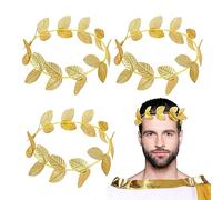 JRYGAC 4 Corona de Cabeza Romana, Diadema de Hoja de Oro Estilo Griego, Tocado de Laurel, Diadema Dorado, Tocado Nupcial para Fiestas de Boda