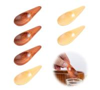 JRYGAC 6 Piezas Cucharas de Madera Pequeñas, Mini Cucharas Naturales Ecológicas, 6,5cm Hechas a Mano para Especias, Sal, Mermelada, Azúcar, Café, Té