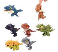 JRYGAC 6 Piezas Dinosaurios Juguetes Morderse los Dedos, Juguetes Dinosaurios de Una Variedad de Estilos, Juguetes de Descompresión, Juguetes Interactivos para Fiestas de Niños, para Chico Chica