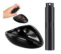 JRYGAC Taza Dosificadora Granos Café, Cerámica Bandeja Dosificadora de Café, con Botella Pulverizadora, Bandeja Dosificadora de Cerámica, para Amantes Café, Casa de Té, Hotel, Comedor