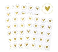 JRYXDS 120 Pcs Pegatinas Corazón Dorado Cierre Sobre 3,2 Cm Pegatinas De Sellos De Sobre Pegatinas Autoadhesiva Para Sellar Para Regalo Bolsa Papel Caja Cumpleaños Navidad (Corazón)