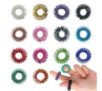 JRYXDS 14 Piezas Anillos De Acupresión, 14 Colores, Masaje De Dedos, Anillos De Masaje, Acupresión, Alivio Del Estrés, Relajación, Reductor De Estrés Y Masajeador De Muñeca