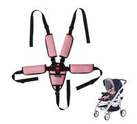 JRYXDS 1Pcs Arnes Seguridad Silla Niño, Cinturón de Seguridad para Bebé, Arnés de Seguridad de 5 Puntos para Niños y Niños, Correa Segura para Silla,trona,trona kinderkraft,Con almohadillas rosas