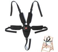 JRYXDS 1Pcs Arnes Seguridad Silla Niño, Cinturón de Seguridad para Bebé, Arnés de Seguridad de 5 Puntos para Niños y Niños, Correa Segura para Silla,trona,trona kinderkraft,Con almohadillas negras