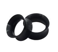 JRYXDS 2 Kit Extra Suave Dilataciones Orejas Tunel Dilataciones Tuneles Negro Belleza Silicona Montura De Túnel Plugs Oído Expander(10Mm)