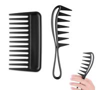 JRYXDS 2Pcs Peine Anchas, Peine Antiestático,Mini Peine De Viaje,Pequeño Peine De Dientes Anchos,Reduciendo Rotura Cabello,Para Pelo Largo Mojado O Rizado