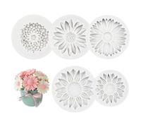 JRYXDS 4 Moldes De Flores de Silicona, Formas de Girasol y Margarita, DIY para Jabón, Velas o Chocolate, Regalo Creativo para Amigos y Familia, Gris, 5 cm