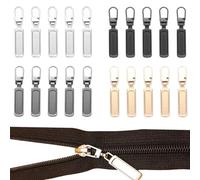 JRYXDS Cremallera de Repuesto con Tirador de Metal, 20 Pcs Lengüetas Desmontables, Para Ropa, Vaqueros, Maleta y Equipaje, 4 colores