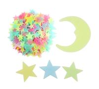 JRYXDS Pegatinas Infantiles 3D, 101 Pcs Estrellas Fluorescentes Para Techo Vinilos Infantiles Estrellas Pegatinas De Pared 3D Con Luna Decoraciones De Pared Pegatinas Niños Para Bebé, Dormitorios