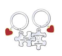 JRZDFXS Llaveros Pareja,Llaveros Para Parejas Personalizados,Llavero Para Parejas,Pieza De Puzzle Pareja Llaveros,Llavero Pareja Amor,Llavero Coche,Placa Grabado Llaveros, CumpleañOs San Valentin (1)