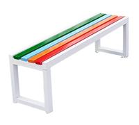 JS Ellie Banco de Exterior Colorido con Asiento de Madera Maciza y Estructura de Metal, Capaz de soportar 400 kg, Apto para Calles, Parques y Patios C 100cm