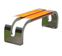 JS Ellie Banco de Exterior Curvo de diseño único, con Asiento de Madera Maciza y Estructura de Metal. Se envía Completamente ensamblado y es Adecuado para Parques, comunidades y Calles Yellow 120cm