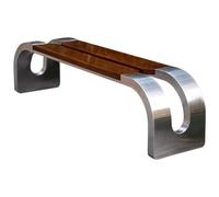 JS Ellie Banco de Exterior Curvo de diseño único, con Asiento de Madera Maciza y Estructura de Metal. Se envía Completamente ensamblado y es Adecuado para Parques, comunidades y Calles Brown 120cm