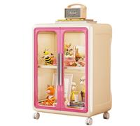 JS Ellie Estante de Almacenamiento móvil con estantes y Ruedas, estantería Plegable para niños, Organizador de Sala de Estar, Puede Contener artículos de Primera Necesidad, Libros, Juguetes Pink C