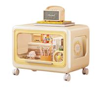 JS Ellie Estante de Almacenamiento móvil con estantes y Ruedas, estantería Plegable para niños, Organizador de Sala de Estar, Puede Contener artículos de Primera Necesidad, Libros, Juguetes Yellow A
